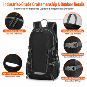 40L Ultra Lightweight Fashion Hiking Waterproof Foldable Travel Daypack with Multi Compartments Outdoor Backpack - Product Image 4