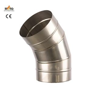 Труба-колено (отвод) для дымохода из нержавеющей стали с двойной изоляцией, для установки внутри помещений, для печи-камина, с одним выходом дымохода - Product Image 5