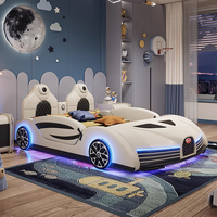 Wholesale High Quality Wooden Full Size Bedroom Furniture Children Race Car Bed With Music for Boy Kids Beds