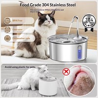 Fontaine à eau automatique pour chat en acier inoxydable OEM ODM, distributeur d'eau 3,2 L, ultra silencieux, fontaine à eau intelligente pour animaux de compagnie