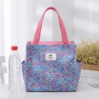 Sac fourre-tout imperméable en tissu à carreaux floraux, capacité moyenne, doublure TC, taille personnalisée pour les trajets quotidiens, sac à lunch, usage quotidien
