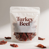 Emballage alimentaire numérique de qualité alimentaire, personnalisable, refermable, pour aliments secs, viande séchée, avec fenêtre et poche zippée