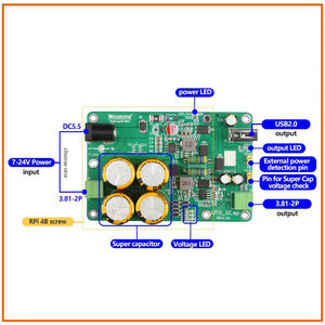 Ahududu <span class=keywords><strong>Pi</strong></span> ve gömülü sistem için modül süper kapasitör tabanlı UPS gücü, 7-24v giriş, 5v veya 12v çıkış - Product Image 4