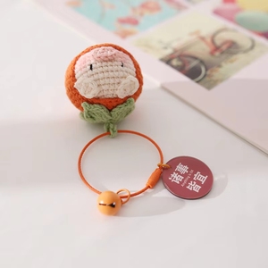 Nouveau pendentif cochon en kaki tissé à la main <span class=keywords><strong>2021</strong></span>, petit accessoire en laine crochetée, décoration de sac faite à la main - Product Image 4