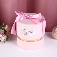 Boîte ronde en pot de cylindre de papier de carton de luxe en gros boîte-cadeau de fleur avec couvercle