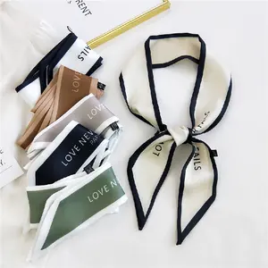 Solid Color Custom Polyester Silk Ribbon Scarf Hair Scarfs For Bags For Women Korean Leading Manufacturer Winter