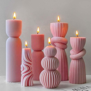 Lớn cấp thực phẩm Silicone khuôn cho DIY thơm nến trang trí dây thừng Knot trụ cột rãnh cột bánh công cụ - Product Image 5