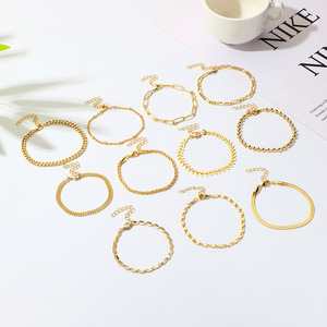 <span class=keywords><strong>Bracelet</strong></span> Vintage <span class=keywords><strong>Femme</strong></span> Plaqué Or Luxe Chaîne Maillons Classique en <span class=keywords><strong>Cuivre</strong></span> Tendance pour Filles - Grande Vente - Product Image 3