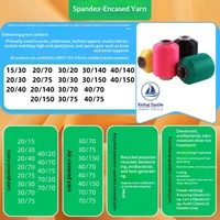 Fil de polyester régénéré antibactérien et désodorisant recouvert de spandex ; Tissu tricoté en ruban de dentelle avec fil élastique FTY à âme filée