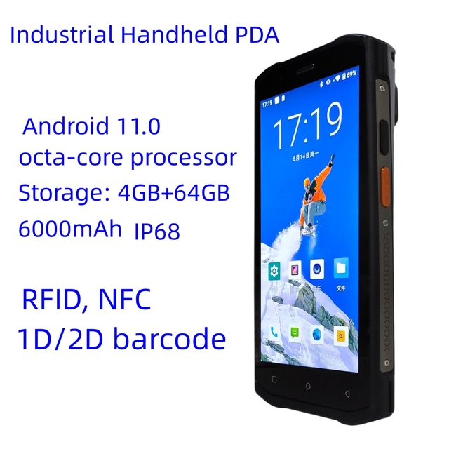 Android 11 Industrial Rugged PDA  Logistics Terminal Handheld Pad 5.5 Inch 4G  RFID Lightweight Stock 2D Barcode Scanner