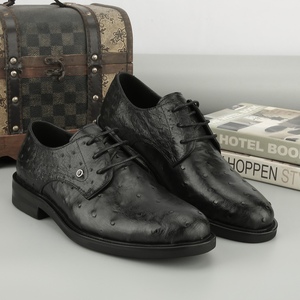 Zapatos Oxford de Vestir para Hombre, de Piel de Avestruz Genuina, Punta Cuadrada, con Cordones, para Todas las Temporadas, Oficina y Uso Formal - Product Image 3