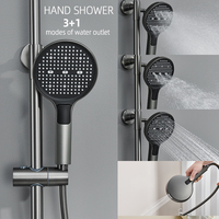 Ensemble de robinet de douche de salle de bain en laiton à poignée unique, système de pluie chaude et froide pour hôtels villas, modèle de jet populaire