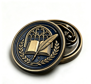 Moneda de desafío personalizada de esmalte, pin metálico de latón, botón redondo conmemorativo, insignia de recuerdo con temática legal - Product Image 3