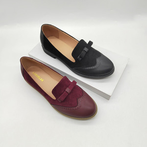 Commercio all'ingrosso femminile in pelle scamosciata superiore da donna stile casual scarpe brogue oxford mocassino boyfriend per le signore - Product Image 5