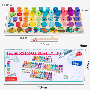 Tavola Logaritmica Multifunzionale con Forme Numeriche, Blocchi per Conteggio e Impilamento, Gioco Educativo per Bambini e Bambine - Product Image 6
