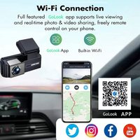 Caméra embarquée 4K avant, 1080P arrière, double objectif, enregistrement, écran IPS 3,69 pouces, WiFi, GPS en option, super condensateur, 256 Go, enregistreur vidéo de nuit