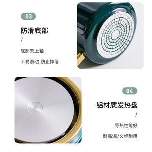 Ceramic Electric Stewing Cup 600Ml One Touch Operation Office Mini Porridge Cooker - Product Image 4