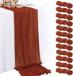 <b>Table</b> <b>Runner</b> 35 X 120 Inch Long Boho Cheese Cloth Gauze <b>Table</b> <b>Runners</b> Semi Sheer <b>Table</b> <b>Runner</b> for Wedding Decor - Product Image 1