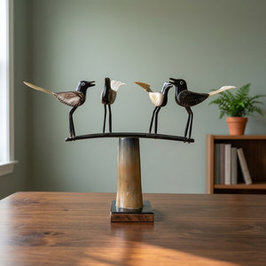 Sculpture d'oiseau en bois sculpté à la main SSD Market - Décoration d'intérieur éco-responsable pour salon, style zen asiatique d'Orissa, pour l'inauguration de la maison - Product Image 3