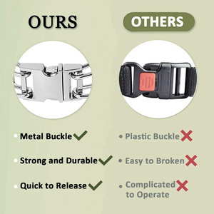 त्वरित रिलीज बकल कुत्ते कॉलर पालतू प्रैंग कॉलर, आराम रबर युक्तियों के साथ मध्यम और बड़े कुत्ते के लिए समायोज्य धातु हार - Product Image 4