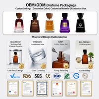 Flacon de parfum personnalisé, flacon de parfum arabe, 30 ml, 50 ml, 80 ml, flacons de parfum en verre vides en gros, vaporisateur de parfum
