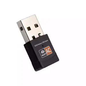 Adaptor USB nirkabel, 600M Bps Dual Band 2.4GHz/5.8GHz kartu jaringan untuk PC Wifi penerima kompatibel dengan 802.11ac/b/g/n