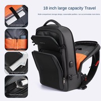 Sac à dos unisexe antivol en nylon Oxford avec fermeture éclair, respirant, à roulettes, pour ordinateur portable 18 pouces, idéal pour la mode, les loisirs et les affaires CN;HUN