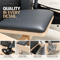 Machine de Pilates Reformer Haut de Gamme en Bois d'Érable, Capacité de Charge 150 kg, Ressort à Fil de Piano, Emballage en Bois, pour Studio Commercial et Usage Corporel