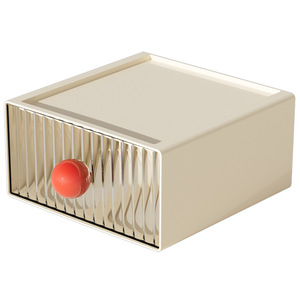 <b>Drawer</b> Style <b>Storage</b> Box With Handles Stackable Office Organizer For Cosmetics Toys Figurines Desktop Use Solid Color Rectangle - Product Image 2