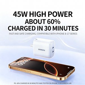 Cargador Rápido GaN de Doble Puerto UGREEN de 45W con USB-C para Teléfonos Inteligentes y Tabletas - Product Image 5