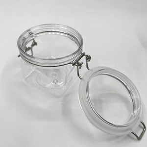 Pot carré transparent en PET de 350 ml avec couvercle à clapet pour soins de la peau, sels de bain, beurre corporel, boue faciale - Product Image 6