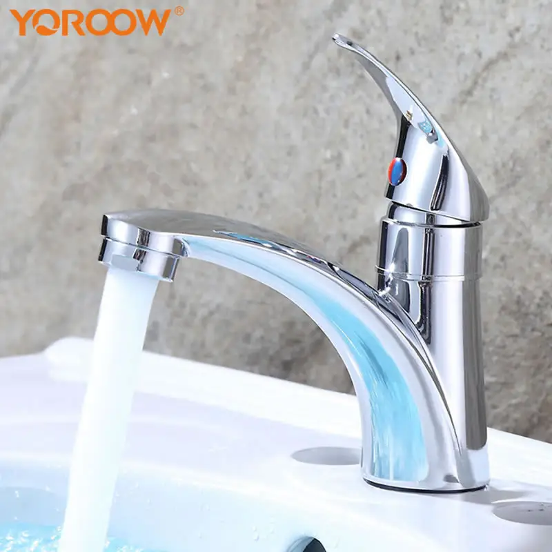 Good quality chrome polished deck mounted zinc handle zinc body cold water pull out basin faucet for bathroom