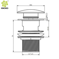 Bonde de lavabo G1" 1/4 avec siphon et trop-plein pour salle de bain