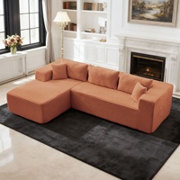 VONLIVA Canapé d'angle en tissu de style moderne, modulaire, sans structure, compressé sous vide, pour salon