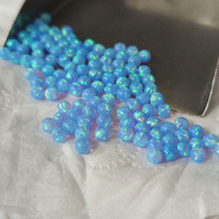 Lot de 20 perles d'opale synthétique OP06 bleue feu de 3 mm sans trou, opale de laboratoire créée pour bracelet