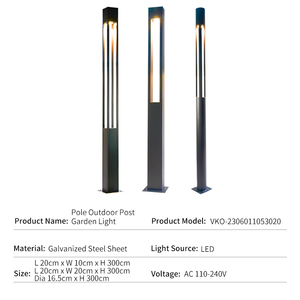 Lampadaire de Jardin Moderne en Acier Galvanisé IP65 – Lampe Piliers Minimaliste pour Allées de Jardin et Villas – Étanche pour Projets Extérieurs – Vente en Gros - Product Image 2