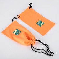 Étui à lunettes souple personnalisé KAIHENG 2024 avec logo, en microfibre de haute qualité, coloré, avec cordon de serrage, pour lunettes de vue et de soleil, compatible écran tactile