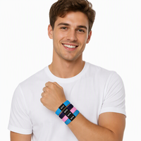 Bracelet élastique personnalisé avec logo imprimé, certifié GRS, en polyester recyclé, matière au toucher lisse et durable