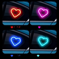 Lumière d'ambiance LED néon en forme de cœur à énergie solaire, lumière romantique à allumage/extinction automatique pour la Saint-Valentin, décoration de voiture