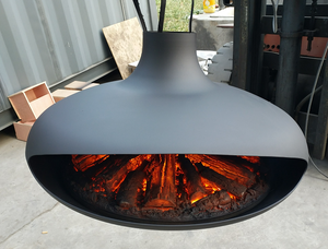 <span class=keywords><strong>Chimenea</strong></span> Colgante Giratoria de Acero con Puerta de Vidrio para Interiores, con Leñ<span class=keywords><strong>a</strong></span>, para Calefacción Interior - Product Image 3