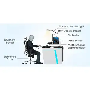 China Fábrica De Móveis Comerciais Fornecimento Centro De Comando Duplo Grande Office Desk Console Para Operações De Rede