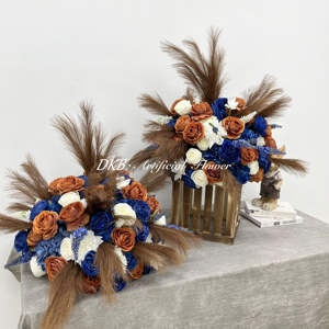 DKB Último diseño Azul marino Rosa Pampas Mesa DE BODA Decoración del hogar Centros de mesa - Product Image 2