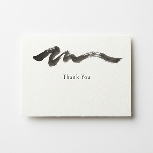 Tarjetas de Agradecimiento con Pincel de Tinta Japonesa, Diseño Zen Minimalista Wabi-Sabi, Logotipo Personalizado al por Mayor, Empaque para Spa y Bienestar, OEM ODM - Product Image 1