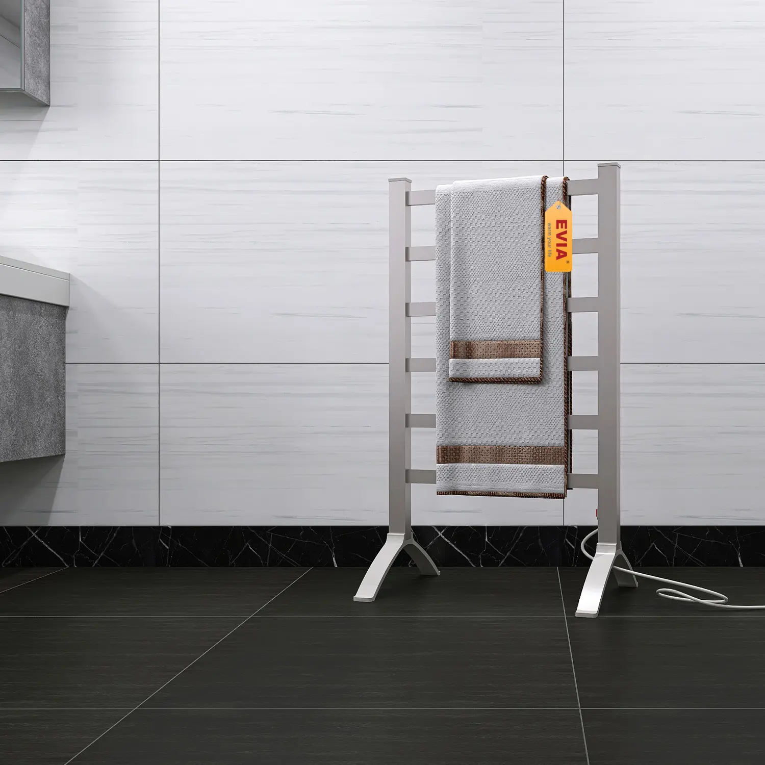 EVIA alüminyum ayakta banyo merdiven elektrikli havlu ısıtıcı kurutma makinesi