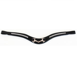Cómodas browbands de cuero de caballo con cristales - Product Image 1