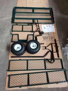 Chariot de jardin avec côtés amovibles, 400-lbs. Capacité, poly chariot vert de décharge de jardin avec le cadre en acier et 10 po. - Product Image 5