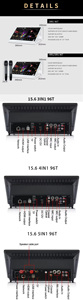 Máquina de Karaoke Profesional Portátil Inandon 2026 de 15.6 Pulgadas y 4 TB 5 en 1 con <span class=keywords><strong>Canciones</strong></span> en Chino/Inglés y Descarga Gratuita a la Nube - Product Image 6