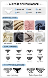 Taschendesign Hochgeschnittene Damen-Periodenunterwäsche Übergröße Baumwoll-Zwickel 3-Schichtige Auslaufsichere Antibakterielle Menstruations-Slips - Product Image 6