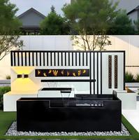Mur d'eau décoratif en acier inoxydable sur mesure avec éclairage LED, cascade de jardin, fontaine paysagère pour cour