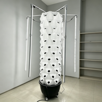 Système de culture aéroponique vertical professionnel haute pression, 8 trous par niveau, kit de culture avec LED et roues en option